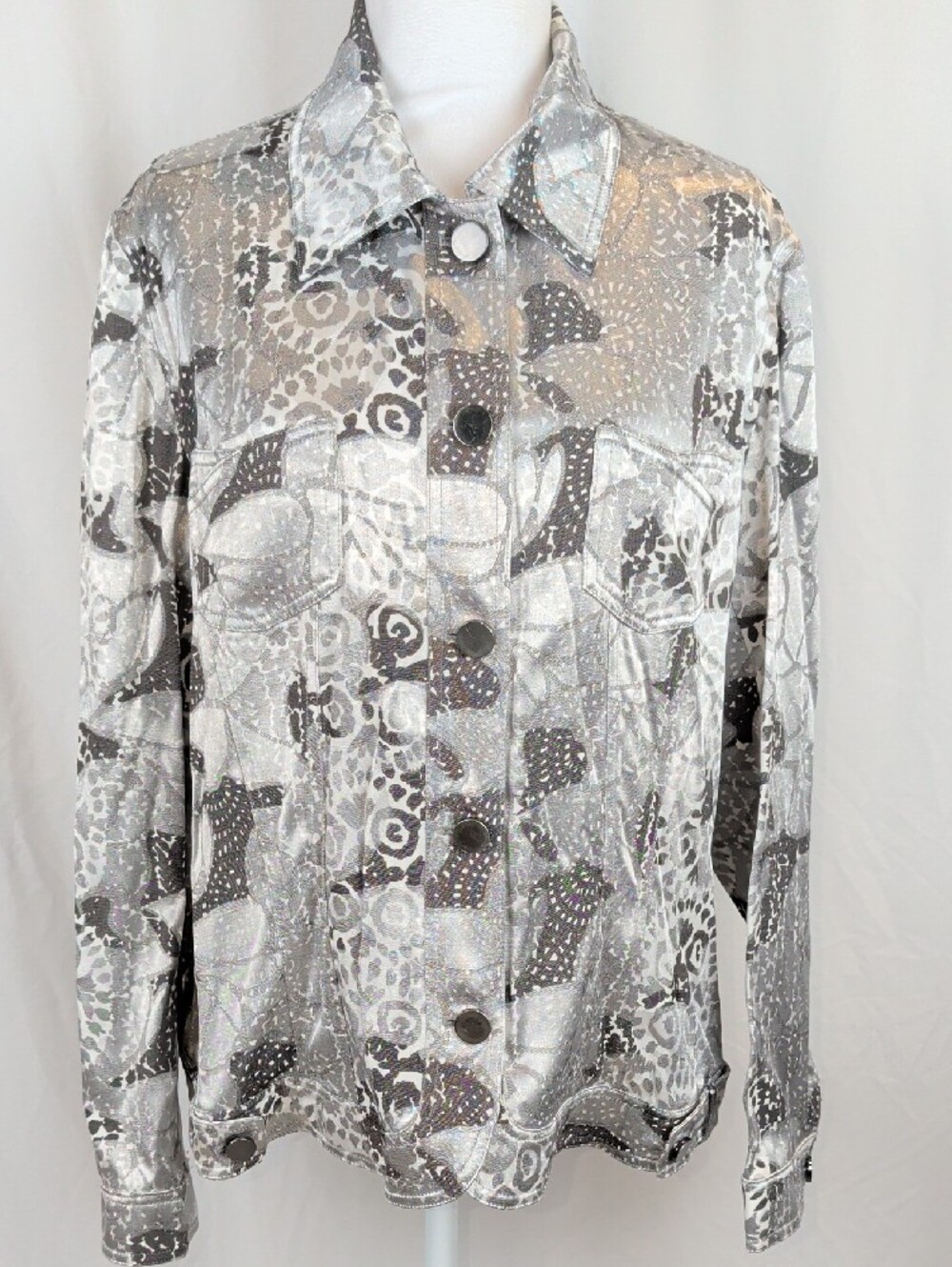 🖤 Bianca Nygard Metallic Abstract Jacket Size 16 NWOT 🖤